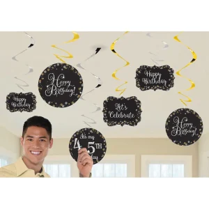 Hangdecoratie Swirl personaliseerbaar Sparkling Celebration goud/zilver