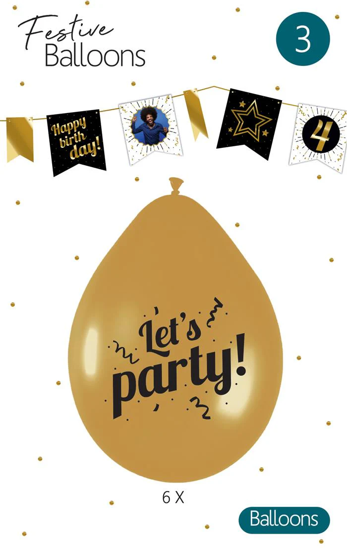 Ballonnen Let's Party 6 stuks - Afbeelding 2