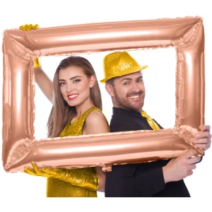 Folieballon Frame Rechthoek Rosé Gold 85x60cm