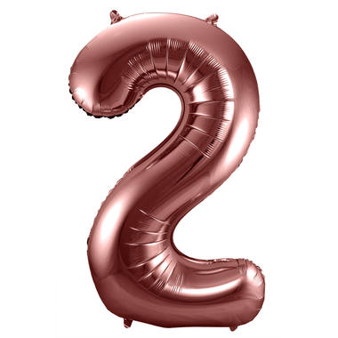Cijfer ballon metallic brons 86cm - Afbeelding 3