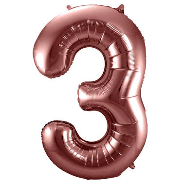 Cijfer ballon metallic brons 86cm - Afbeelding 4