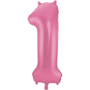 Cijfer ballon mat roze 86 cm