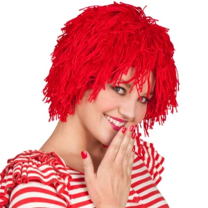 Pruik Clown Fuzzy rood