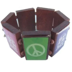 Armband peace hout
