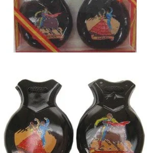 Zwarte Castagnetten met print