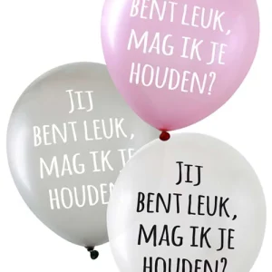 Ballonnen ''Jij bent leuk, mag ik je houden?''