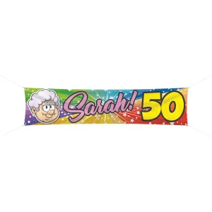Spandoek Sarah Regenboog 180x40cm