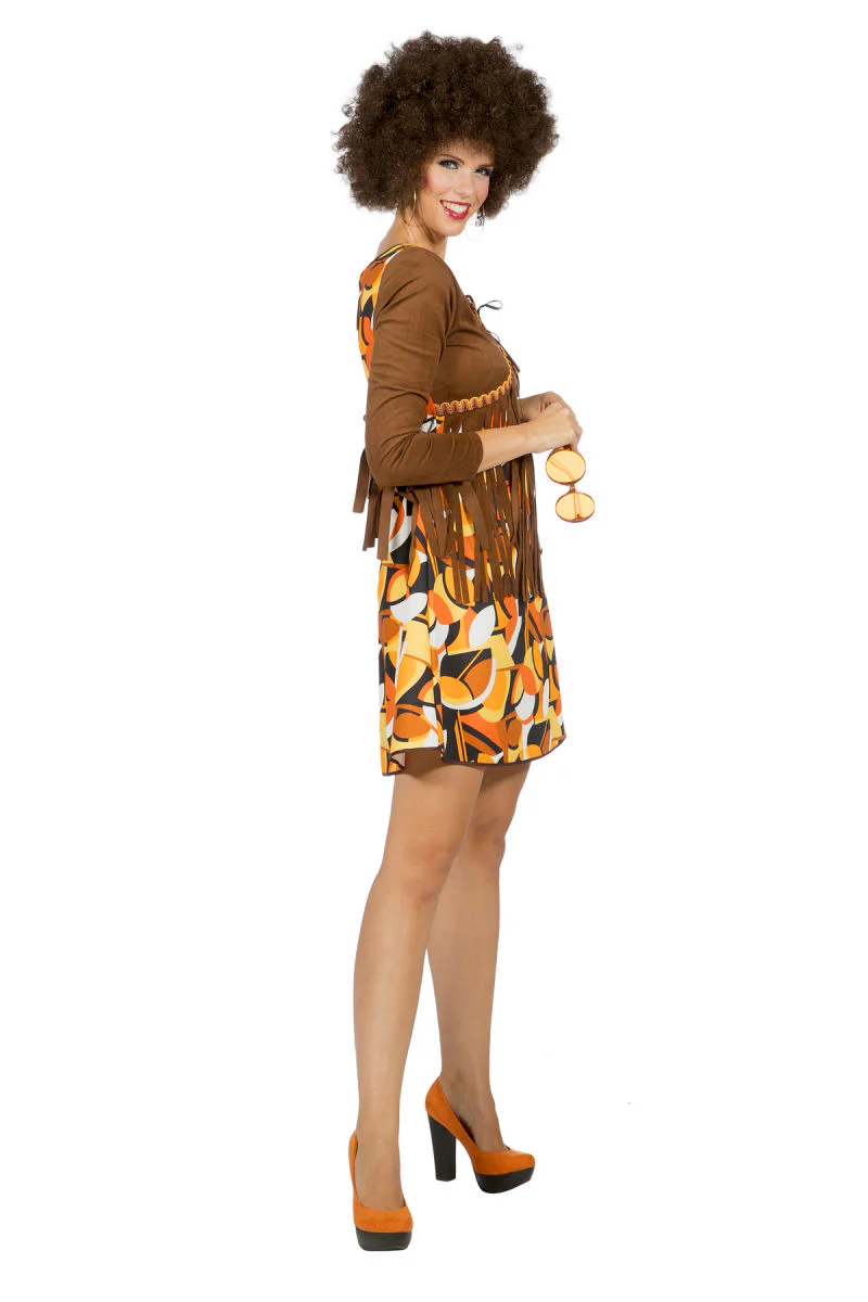 Hippie Jurk Patty met Franjes - bruin - Afbeelding 3