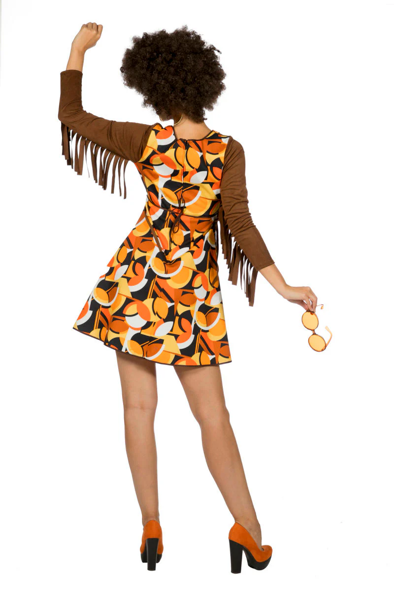 Hippie Jurk Patty met Franjes - bruin - Afbeelding 4