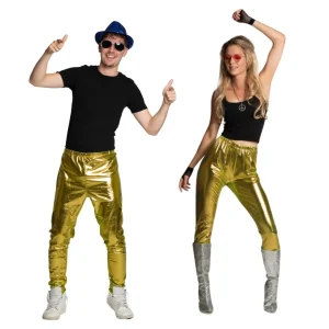 Metallic disco broek unisex